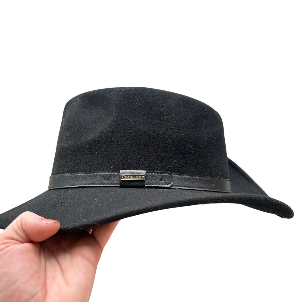 Pendleton Outback Hat Mens XXL Black Wool Felt Wide Brim Fedora AB196-71010